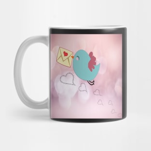 Cute Couple Gifts Bird Love Mail Valentines Day Hearts Mug